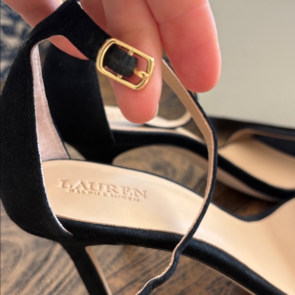 Lauren Ralph Lauren Black Suede Heels - Picture 2 of 9